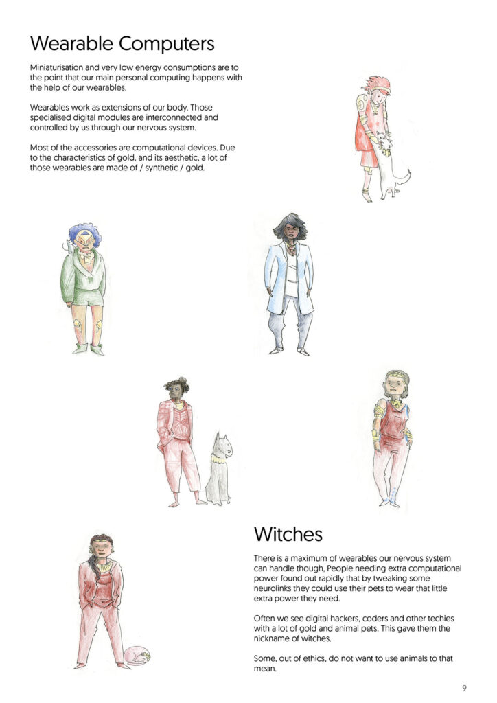 Wearable Computers page of a world building teaser booklet for AGES to the COSMOS