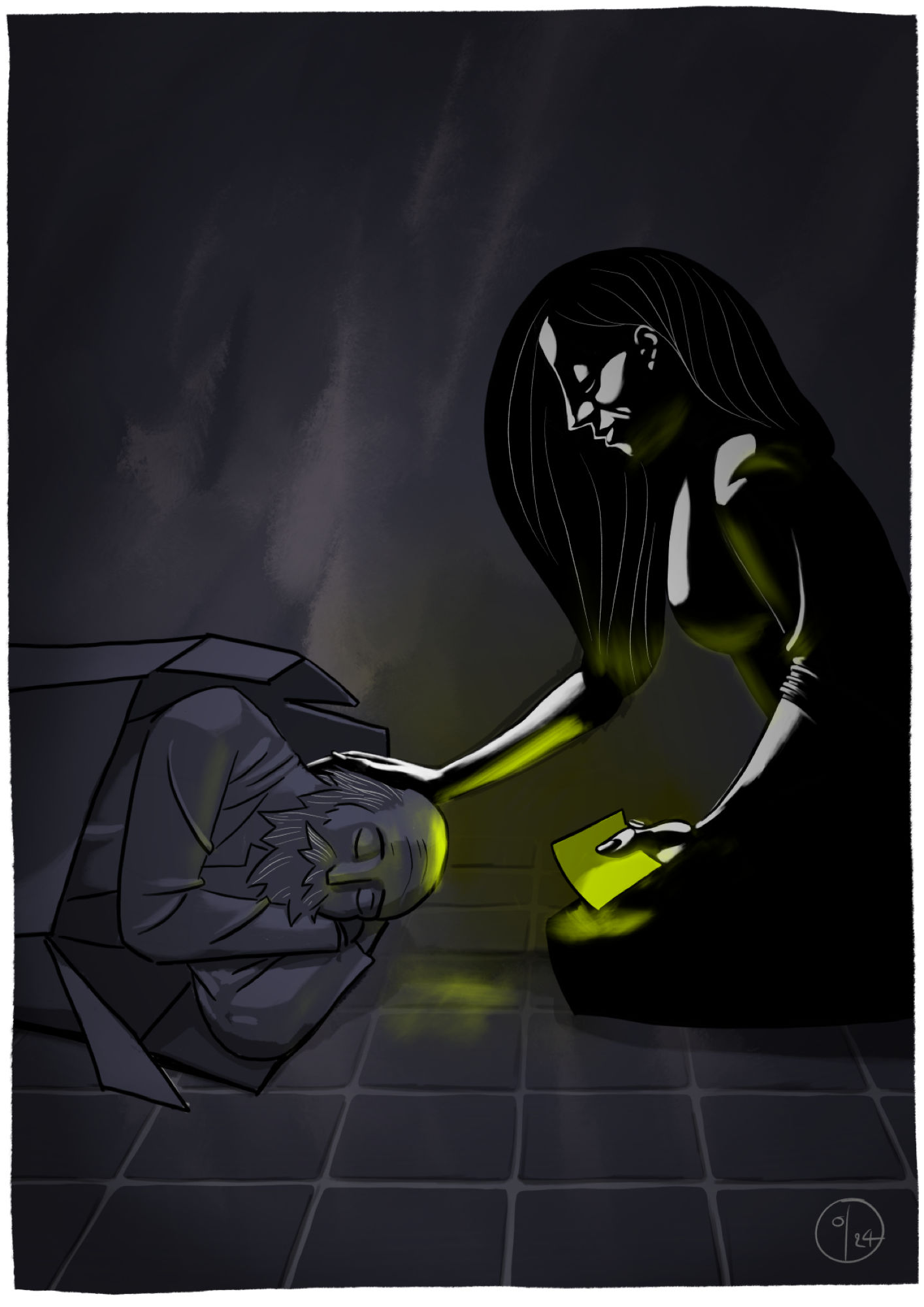 Illustration by quasi for the poem "The small sheet of paper"