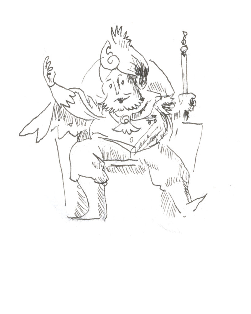 Drawing by quasi of a king in an underwater city